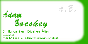 adam bocskey business card